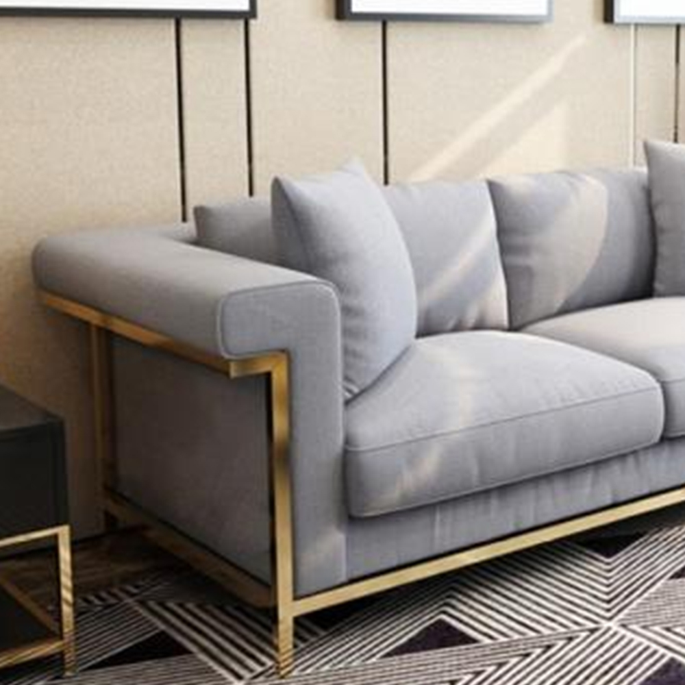 Stainless Steel Modern Corner Combination Left Or Right Armrest Living Room Sofa Set Furniture
