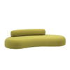 Abel Flannelette Curved Sofa Green Upholstery Shaped Chair