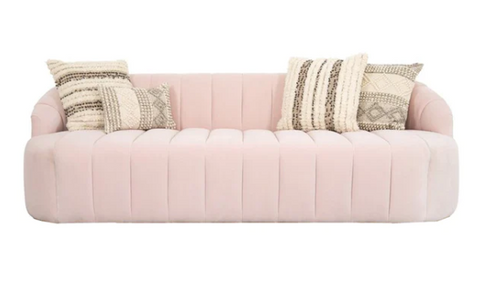 Kelly Flannelette 3-Seater Sofa In Pink/Red/Gray/Black