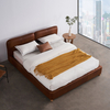 Itotia Brown Microfiber Leather Bed Frame King Queen Size