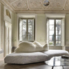 Polar Bear Hug Luxury Sofa Cloud Fabric Special Design 3-Seater Sofa in Grey/Black