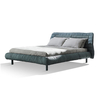 Alexus Blue Suede Fabric Modern Bed Frame