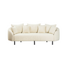 Mara Boucle White/Black Sofa 3-Seater Round Arm sofa