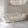 Rafer Wool Fabric White 3-Seater Sofa